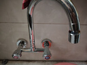 尊驰厨房水龙头万向双档冷热入墙双孔合金电镀洗手脸盆龙头2097B 实拍图