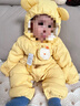 巴拉巴拉童装婴儿连体羽绒服轻薄羽绒服宝宝衣服2025冬装抱衣爬服男童女童 黄色雪人-白鸭绒 90 cm-充绒量47g 实拍图