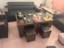 世金家具（shijinjiaju）办公沙发茶几组合套装办公沙发中式会客商务接待室三人位真皮沙发 【旗舰款猫爪皮】黑色 【超千人精选】3+1+1+功夫茶几 实拍图