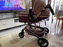 ANGI BABY婴儿推车可坐可躺婴儿车轻便折叠新生儿减震高景观双向儿童手推车 顶配香槟金【一键收车+PU橡胶轮] 实拍图