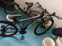 EG7山地自行车成人学生变速越野单车双减震赛车26寸青少年男女 辐条【加厚车轮-加厚车架】黑白 26寸21速【适合：160-180CM】 实拍图