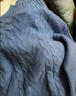 北极绒 男童毛衣2024新款儿童针织衫加绒加厚内搭圆领中大童保暖线衣潮 浅蓝色几何(加绒) 180 （建议身高165-170cm左右） 实拍图