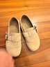 意尔康女鞋一脚蹬圆头包头平底勃肯鞋春秋女单鞋 26790W 卡其 35 实拍图