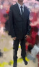 罗蒙西服套装男士商务修身西装男职业正装小西服新郎伴郎结婚礼服外套 黑色双扣【西服+西裤+衬衫】 6XL /200【190-205斤】+7件礼品 实拍图