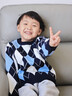 巴拉巴拉儿童毛衣男童女童2024秋冬宽松针织衫撞色菱格毛衫潮208424103105 实拍图