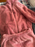 红豆居家睡衣女秋冬季法兰绒女士家居服拉链款套装可外穿 女-豆沙粉175 实拍图