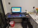 初学者  电脑桌台式家用电竞桌椅套装办公桌简约书桌游戏桌书房写字桌子 子夜黑120*60-电竞纹路 实拍图