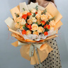 领香鲜花速递香槟玫瑰花束送女友老婆生日礼物全国同城配送 33朵粉玫瑰花束—粉色浪漫 实拍图