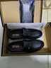 蜻蜓牌【100%全牛皮】男士皮鞋商务休闲真皮防滑软底软面中老年爸爸鞋真皮透气套脚舒适耐磨真皮百搭鞋子 黑色 39 实拍图