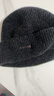 CACUSS纯羊毛毛线帽子男士秋冬加厚保暖护耳帽大头围套头针织帽黑深灰 实拍图