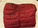 轻薄棉服女保暖内胆短款大码显瘦外套秋冬圆领外套女装 酒红色 3XL 建议110-125斤 实拍图