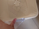 名创优品同款 杂物收纳筐塑料桌面收纳盒厨房橱柜零食玩具整理筐 奶油色高款特大号 实拍图