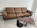 顾家家居（KUKA）实木沙发客厅2025新款新中式北欧羽毛白蜡木直排真皮沙发栖木1393 【布朗棕】大三人位3.08m 实拍图