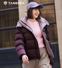 坦博尔羽绒服女短款时尚潮流可脱卸帽百搭保暖外套550388T满天星紫155 实拍图