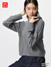 优衣库女装可机洗纽花针织连帽套头衫478871 06 铅灰色 M /160/84 实拍图