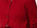 优衣库女装纽花圆领针织开衫/毛衣外套空调衫通勤秋冬新款481477 16 红色 M 实拍图