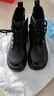 意尔康女靴厚底百搭加绒马丁靴女复古英伦风短靴 14738W黑色38 实拍图