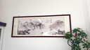 良品大师山水画办公室挂画中式客厅装饰画万里长城靠山图茶室字画风景壁画 流水生财A1 70*190cm宣纸锦绫+有机玻璃+红褐色实木框（热卖款） 实拍图