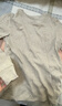 优衣库男装女装柔软圆领T恤/休闲长袖上衣25秋冬新款479783 31 米色 L 实拍图