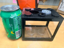 桌面鱼缸小型家用积木缸生态缸水族箱斗鱼缸带小夜灯氛围灯摆件 黑色鱼缸一个灯 实拍图