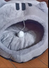珑小宠猫窝冬天四季通用封闭式猫屋别墅狗窝小型犬加厚猫狗窝猫床猫舍 卡通猫头窝灰色【L号] 实拍图