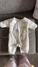童泰新生婴儿衣服连体衣夹棉秋冬季0-6月初生宝宝纯棉加厚哈衣爬服 紫色花朵 59cm (建议1-3个月身高55-60cm) 实拍图