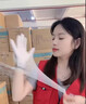 乌斯京（WOLSGIN）一次性手套丁腈手套100只中码橡胶食品级加厚耐用厨房防护丁晴白 实拍图
