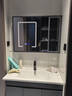 恋派浴室柜 陶瓷一体盆卫生间洗脸盆柜组合悬挂式洗漱台智能洗手盆柜 【智能镜柜】珠光灰+陶瓷盆 90cm 实拍图
