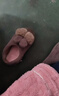 迪芙熙女生拖鞋可爱卡通冬季毛绒棉拖鞋女室内防滑保暖少女心月子居家棉 玫红色(包跟) 36 37码(适合35/36脚穿) 实拍图