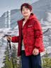 雅鹿亲子装儿童羽绒服男童女童2026新款大童洋气冬季加厚外套亲子冬装 红色 120 cm 实拍图