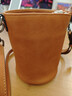 裘真情人节礼物抽绳水桶包女植鞣头层牛皮包包复古通勤单肩斜跨休闲包 焦糖色-小号 实拍图