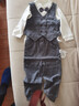 丰灵鸟周岁礼服男宝宝春秋男童套装幼儿抓周服A类绅士生日西装 双排扣灰色绅士套装 100 （身高87-95体重24-27斤） 实拍图