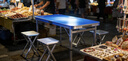 星奇堡折叠桌户外夜市摆摊地推便携式折叠桌子简易家用小桌子折叠餐桌椅 蓝色长1.2M【3档调】+4铝凳 实拍图