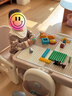 曼龙儿童积木桌椅套装宝宝多功能学习绘画拼搭玩具新年礼物 摩卡棕 实拍图