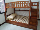 琛悦居【一天速发】胡桃木上下层全实木儿童上下床铺高低双层子母床 衣柜款 上铺宽1.3米下铺宽1.5米 实拍图