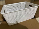 名创优品同款 杂物收纳筐塑料桌面收纳盒厨房橱柜零食玩具整理筐 奶油色/白色矮款中号 实拍图