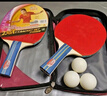 双鱼乒乓球拍直拍横拍 双拍对拍套装 娱乐型2只装附3球 实拍图