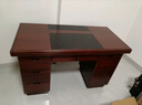 信京 办公桌电脑桌办公室老板桌家用经典油漆电脑桌1.2米（红棕色） 实拍图