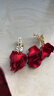 黛若红色耳夹无耳洞女大耳环坠气质个性名媛夸张耳饰高级秋冬新年喜庆 实拍图