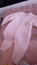 初生婴儿衣服纯棉加厚连体衣冬季新生儿男女宝宝夹棉保暖棉服爬服 2件-冬款(净色粉+花花兔) 59cm  (11斤以内) 实拍图