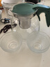 茶壶泡茶器整套茶具茶水分离玻璃耐热泡茶壶花茶套装茶漏 绿把一壶四杯 1000ml 实拍图