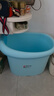 日康（rikang）泡澡桶 儿童洗澡桶婴儿游泳桶家用浴缸浴桶赠浴凳 蓝色 X1002-1 实拍图