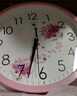 北极星（POLARIS）挂钟 时尚创意客厅钟表 简约石英钟2842粉樱花30cm 实拍图