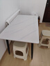 全品屋岩板餐桌家用4-6人小户型餐桌椅全套长方形现代简约客厅吃饭桌子 【12MM厚】哑光雪山白 送货入户 120cm 【宽70CM】单桌子 实拍图