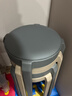 景彩凳子家用客厅塑料凳子加厚圆凳可叠放网红高凳现代简约餐桌凳DZ05 加大软包凳四把装-【两灰两咖】 实拍图