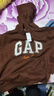 盖璞（GAP）女装2025秋季新款撞色Logo宽松抓绒套头连帽衫卫衣上衣792499 棕色 L (170/92A) 亚洲尺码 实拍图