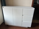 康诗苑实木餐边柜现代简约客厅一体靠墙茶水柜厨房置物柜子储物柜 米白色三抽双门【100*40*80】 实拍图