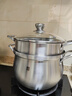 铂力人18/10L不锈钢蒸锅汤锅加厚家用燃气灶蒸煮炖蒸饭神器蒸米饭 【玻璃款】18/10L汤锅 26cm 7.5L 实拍图
