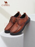 骆驼（CAMEL）复古擦色牛皮耐磨软底秋大头休闲商务皮鞋男 G13S201051 黄棕 44 实拍图