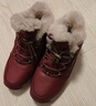 足力健老人鞋雪地靴高帮加厚棉鞋羊毛鞋2296303D 女/雅致红 37 实拍图